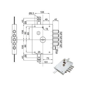 Serratura Sic.Triplice Sx Dm E73 7112-1Se Atra