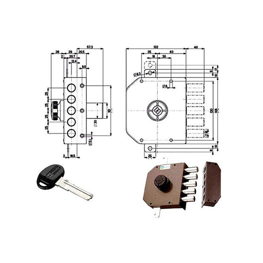 Serratura Sic.Triplice Sx Pompa 30621 Mottura