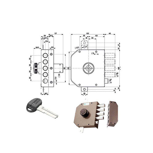 Serratura Sic.Triplice Sx Pompa 30631 Mottura