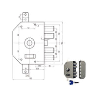 Serratura Sic.Triplice Sx Pompa 3250P Cr