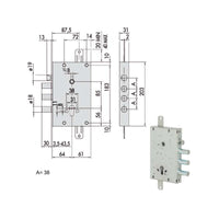 Serratura Sicurezza Triplice 00Ca 56515-38-B Cisa