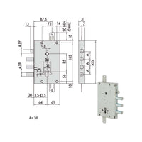 Serratura Sicurezza Triplice 00Pg 56515-58-B Cisa