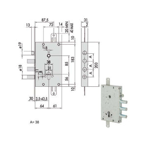 Serratura Sicurezza Triplice 00Pg 56515-58-B Cisa