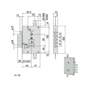 Serratura Sicurezza Triplice 57665-28-a Cisa