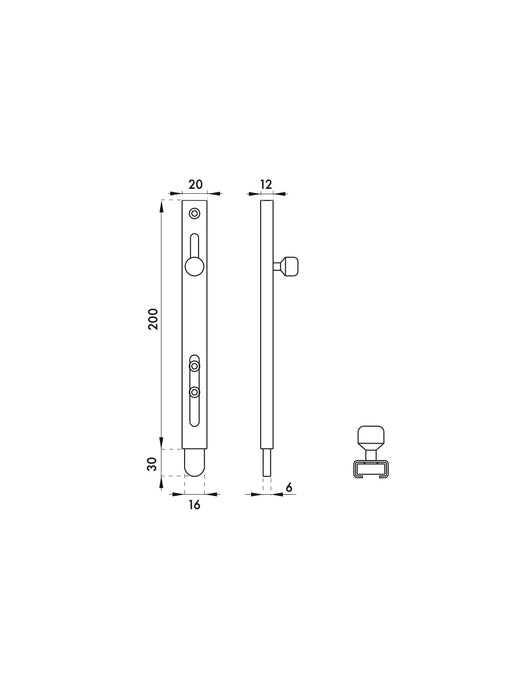 SERRATURA VERTICALE LEGGERA ZINCO A VITE 200MM