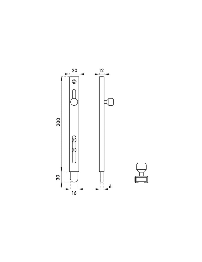 SERRATURA VERTICALE LEGGERA ZINCO A VITE 200MM