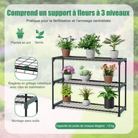 Serra da giardino addossata in pe 198,5 x 98 x 215 cm con ripiano per piante 3 livelli 2 ante con cerniera telaio in acciaio impermeabile per piantine e vaso verde 20_0005938