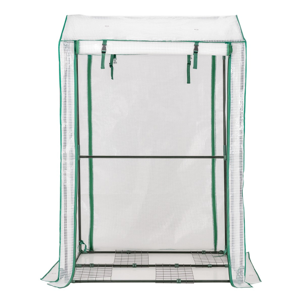 Serra da giardino per balcone interno ed esterno 100 cm x 81 cm x 150 cm serra portatile con struttura in acciaio bianco 20_0005941