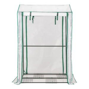 Serra da giardino per balcone interno ed esterno 100 cm x 81 cm x 150 cm serra portatile con struttura in acciaio bianco 20_0005941