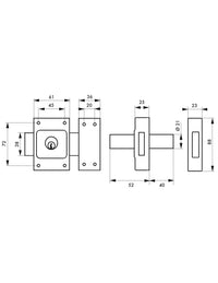 Serratura a chiavistello doppia entrata Etendard, cilindro 40 mm, acciaio, 3 chiavi, bronzo epossidico - THIRARD