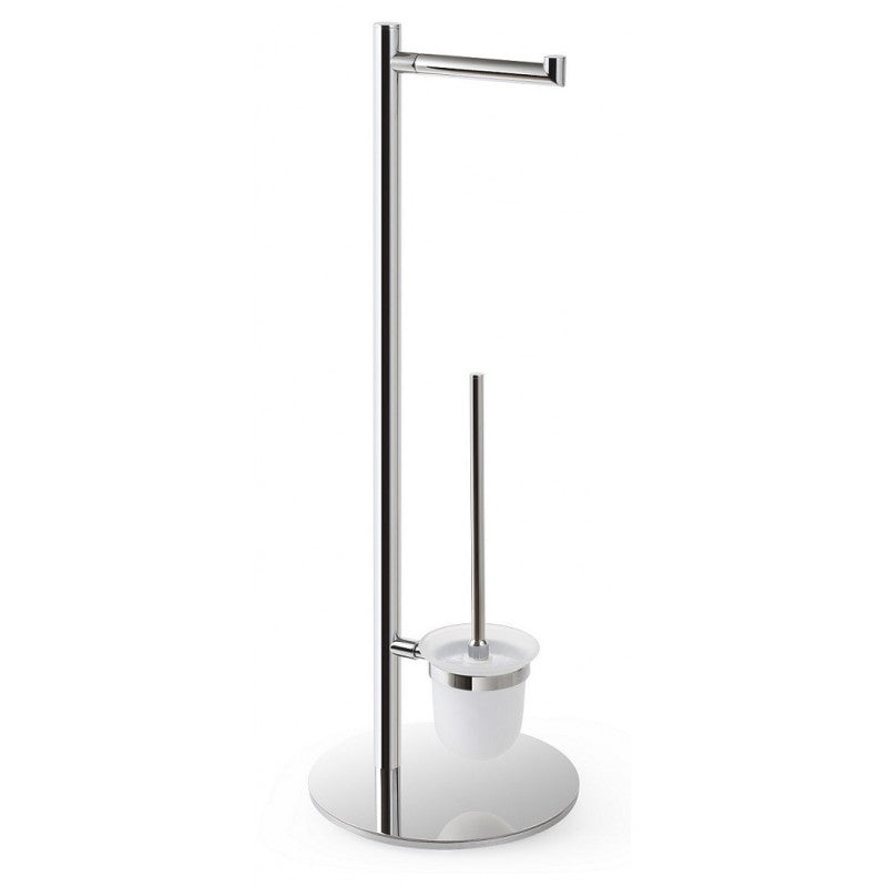 Carrello wc autoportante OMEGA cromato, tazza in vetro 25x73x25 cm