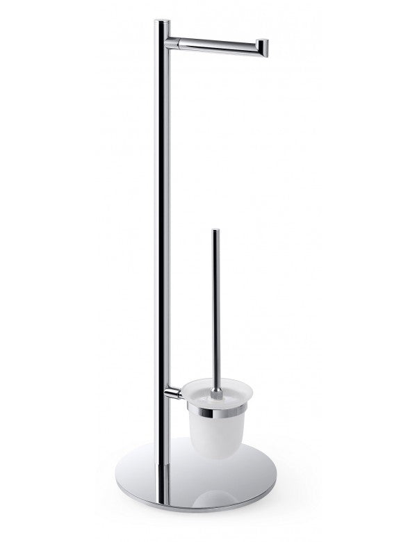 Carrello wc autoportante OMEGA cromato, tazza in vetro 25x73x25 cm