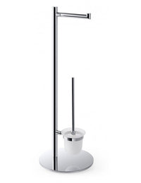 Carrello wc autoportante OMEGA cromato, tazza in vetro 25x73x25 cm