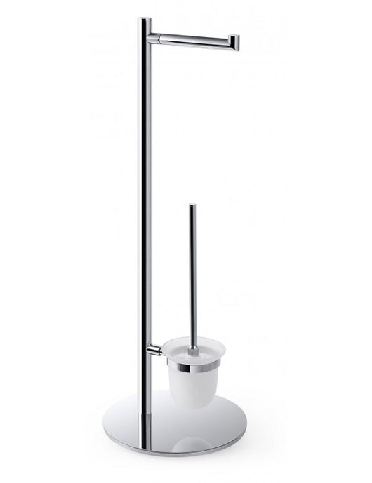 Carrello wc autoportante OMEGA cromato, tazza in vetro 25x73x25 cm