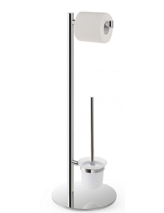 Carrello wc autoportante OMEGA cromato, tazza in vetro 25x73x25 cm