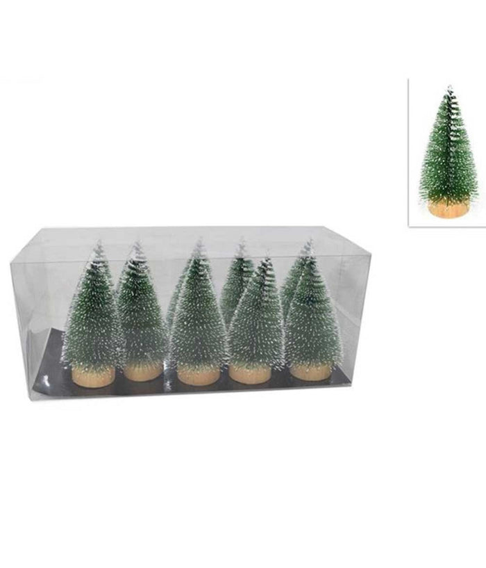 Set 10 Alberelli Innevati Mini Albero Natale 12cm Decorazioni Addobbi Natalizi         