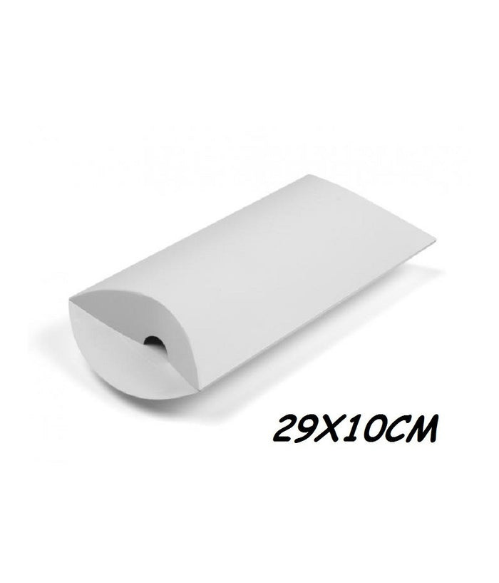 Trade Shop - Set 10 Bomboniera Scatola Bianco Busta 29x10cm Carta Lucida Portaconfetti Regalo Matrimoni -