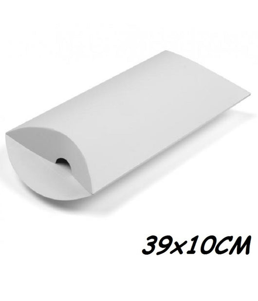 Trade Shop - Set 10 Bomboniere Scatola Bianco Busta 39x10cm Carta Lucida Portaconfetti Regalo Matrimonio -