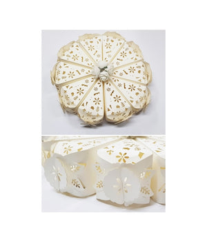 Set 10 Bomboniere Scatolina Spicchio Torta Bianco Fiore Portaconfetti Matrimonio         