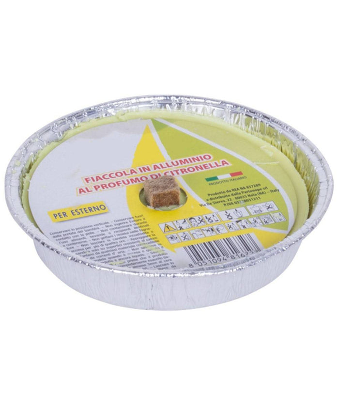 Set 10 Candele Alla Citronella Antizanzare In Vaso Alluminio Fiaccola 11cm         