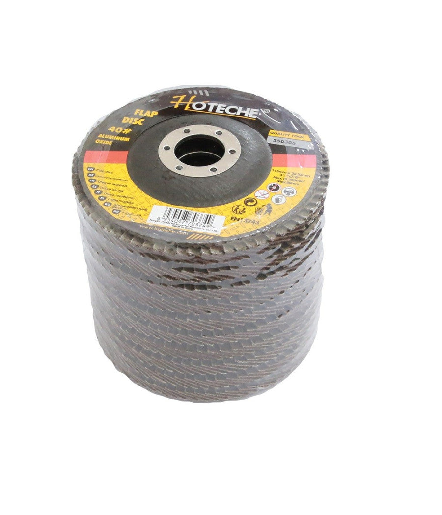 Set 10 Disco Abrasivo Lamellare Diametro 115x22.23mm Grana 40 Per Smerigliatrice         