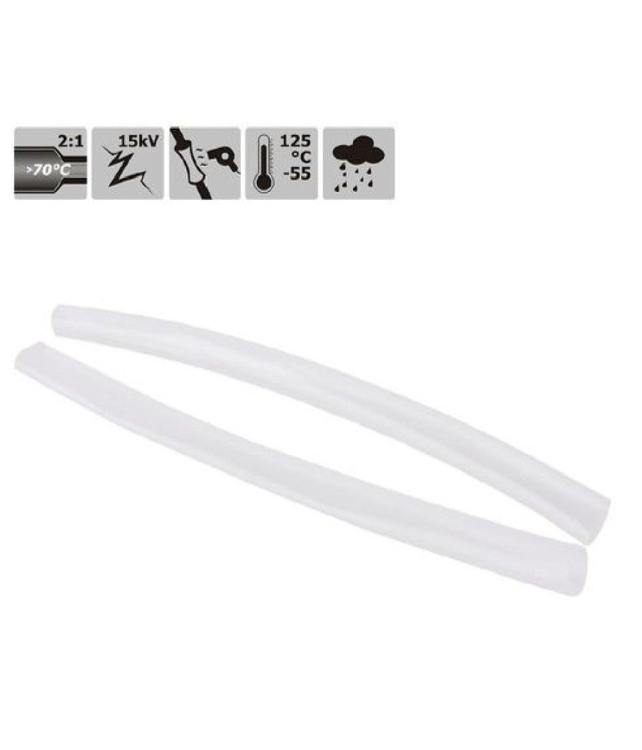 Set 10 Guaine Termorestringenti Termoretrattili Trasparenti 12x120mm Cavi 57076         