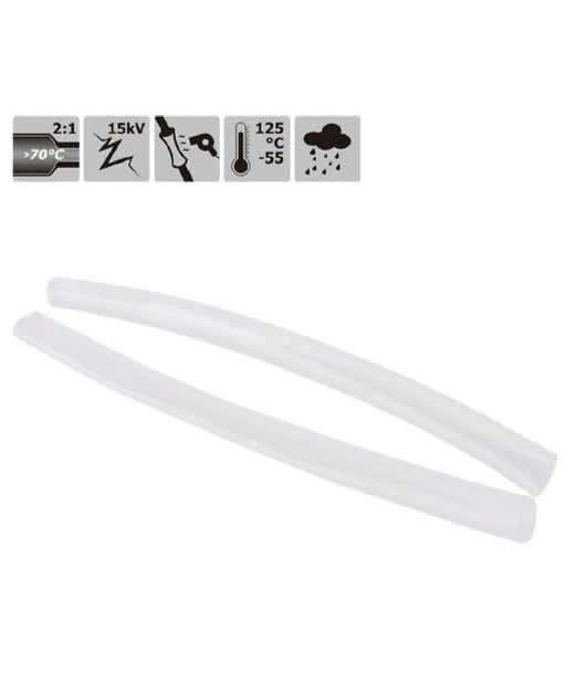 Set 10 Guaine Termorestringenti Termoretrattili Trasparenti 12x120mm Cavi 57076         