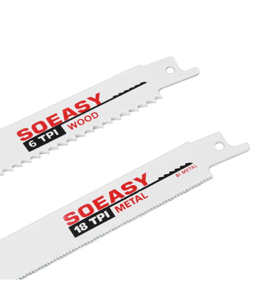 Set 10 Lame Per Legno E Metallo Per Sega Seghetto Elettrica Alternativo 6" 8"         