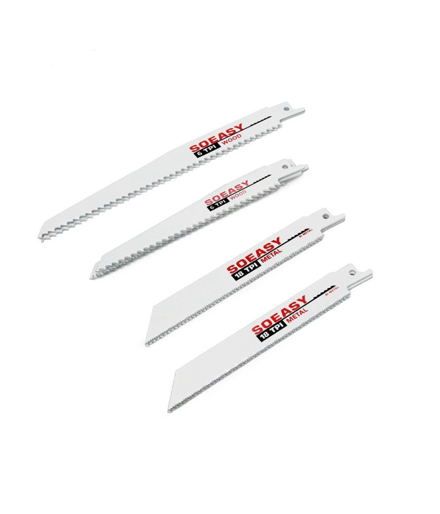 Set 10 Lame Per Legno E Metallo Per Sega Seghetto Elettrica Alternativo 6" 8"         