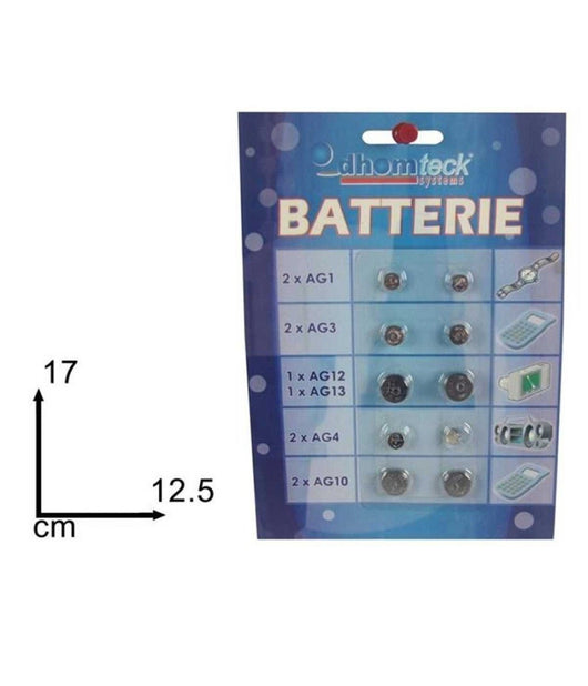 Set 10 Pezzi Batteria A Bottone Varie Misure Per Orologi Elettronica         