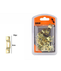 Set 10 Pezzi Ganci Dorati Per Quadri Quadro Cornici Appendere Parete 4 Cm 07519         