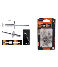 Set 10 Pezzi Rivetti Rivetto 4.8x19 Mm Accessori Per Bricolage Ferramenta 94983         