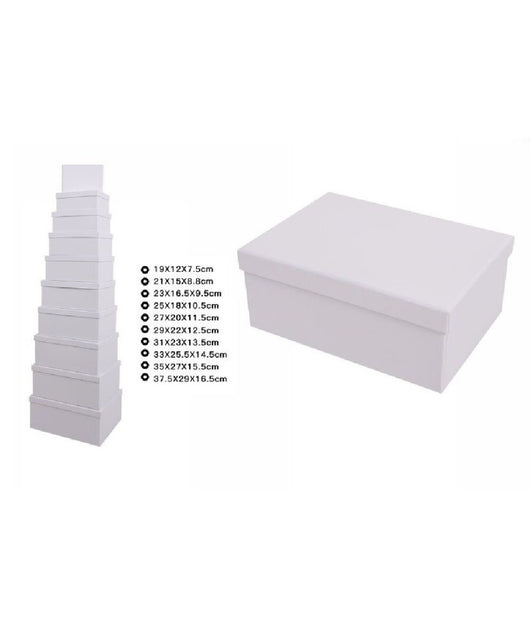 Set 10 Pezzi Scatole Scatola Box Per Regali Varie Misure Matrioska Bianche 69288         