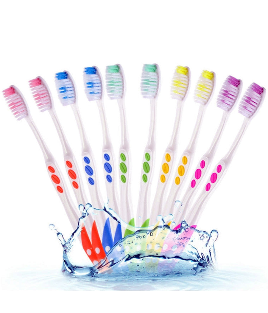 Set 10 Pezzi Spazzolini Spazzolino Da Denti Setole Morbide Proteggi Gengive         