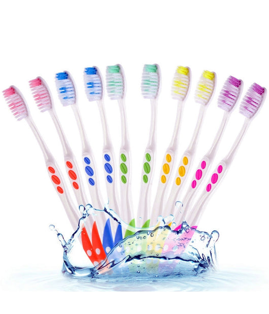 Set 10 Pezzi Spazzolini Spazzolino Da Denti Setole Morbide Proteggi Gengive         