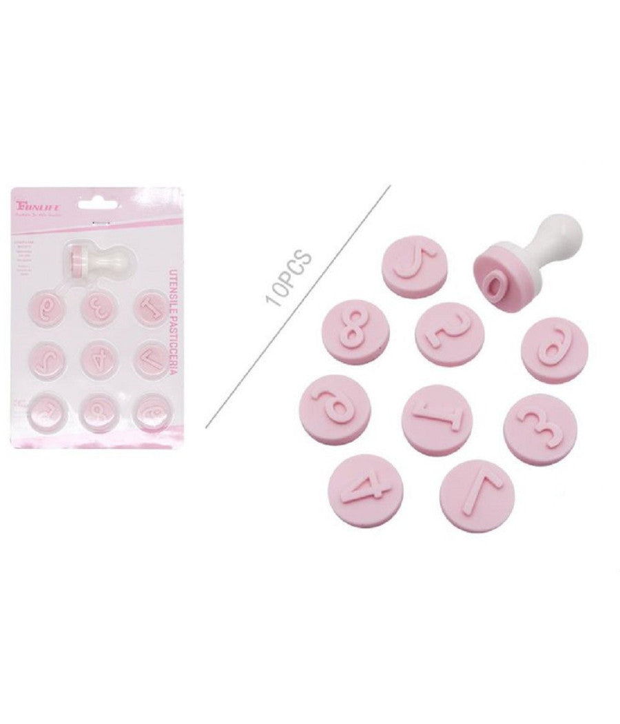 Set 10 Pezzi Stampini Stampi A Numeri Per Dolci Pasta Biscotti Pasticceria 99026         