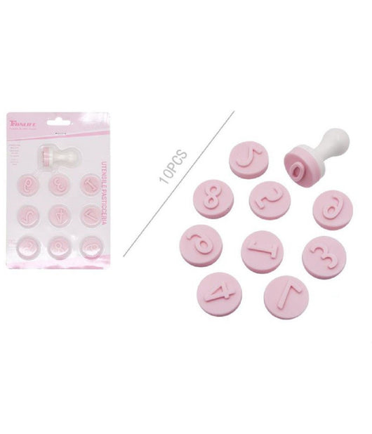 Set 10 Pezzi Stampini Stampi A Numeri Per Dolci Pasta Biscotti Pasticceria 99026         