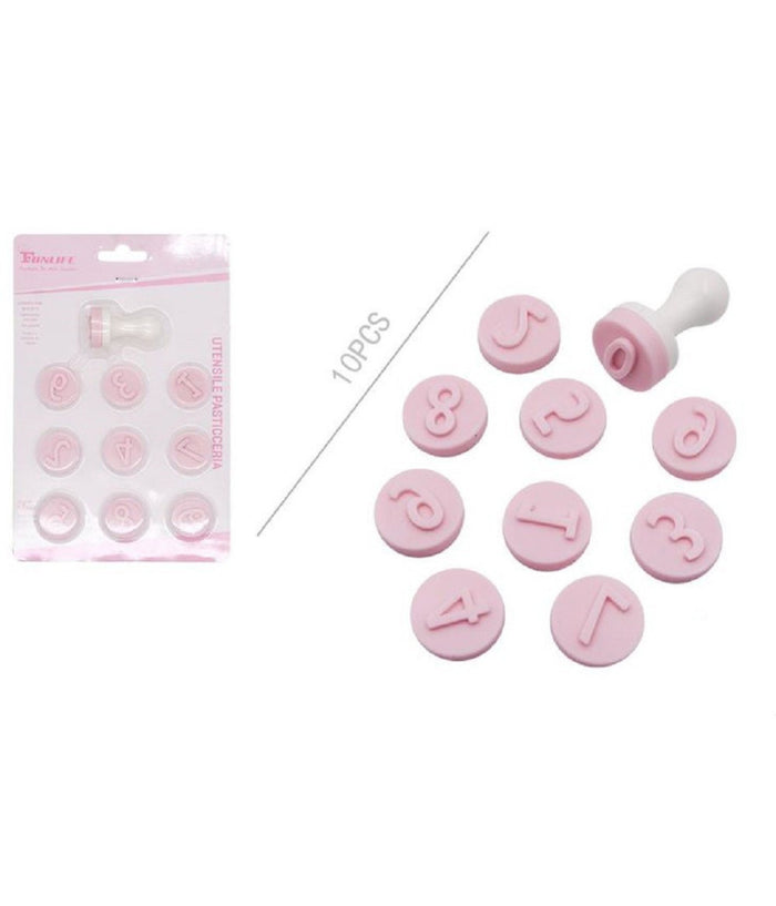 Set 10 Pezzi Stampini Stampi A Numeri Per Dolci Pasta Biscotti Pasticceria 99026         