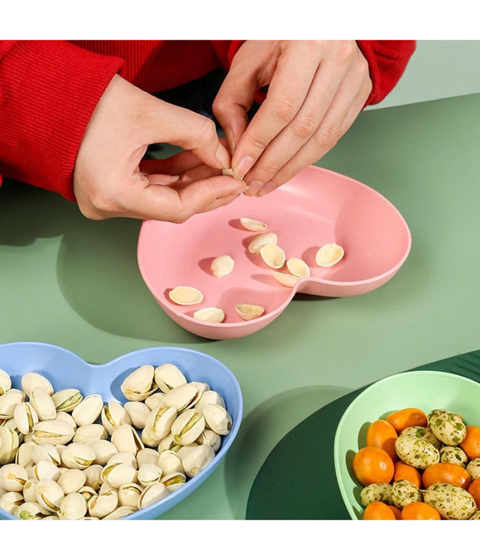 Set 10 Piatti Piatto Forma Di Cuore Riutilizzabili Multifunzione Plastica Cucina         