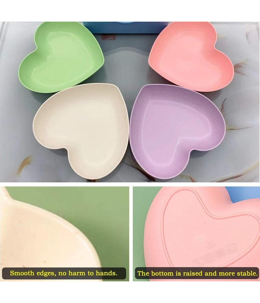 Set 10 Piatti Piatto Forma Di Cuore Riutilizzabili Multifunzione Plastica Cucina         