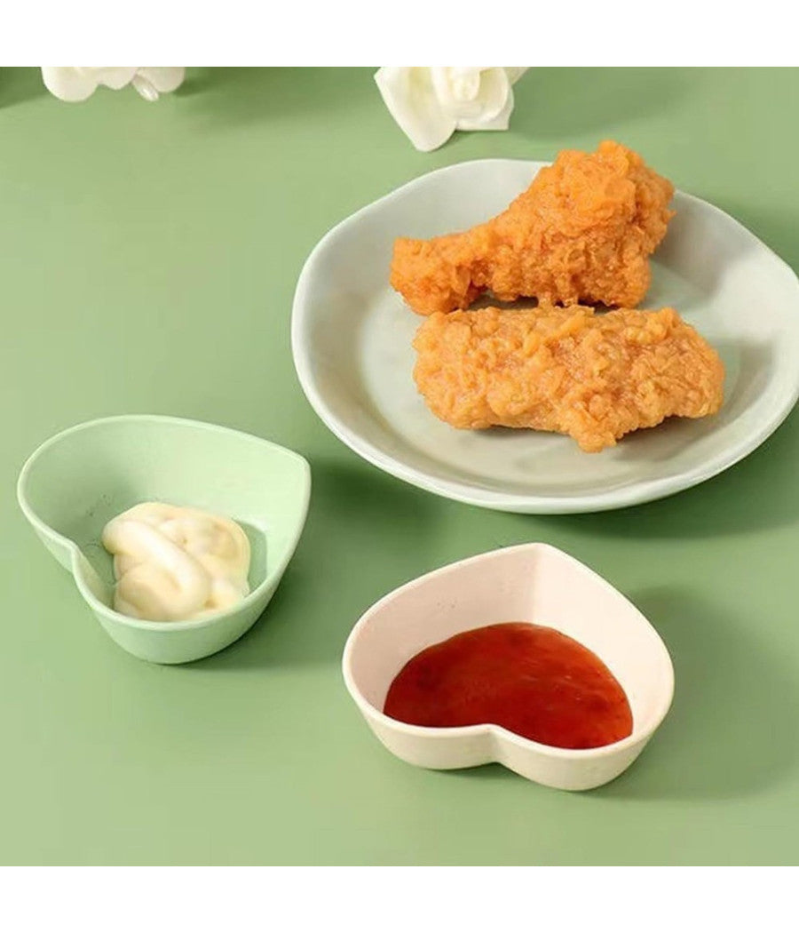 Set 10 Piatti Piatto Forma Di Cuore Riutilizzabili Multifunzione Plastica Cucina         