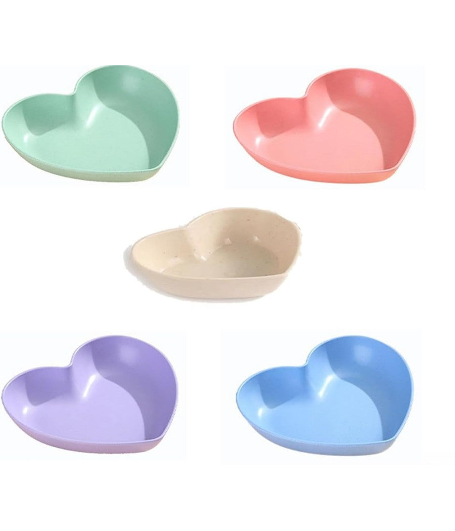 Set 10 Piatti Piatto Forma Di Cuore Riutilizzabili Multifunzione Plastica Cucina         