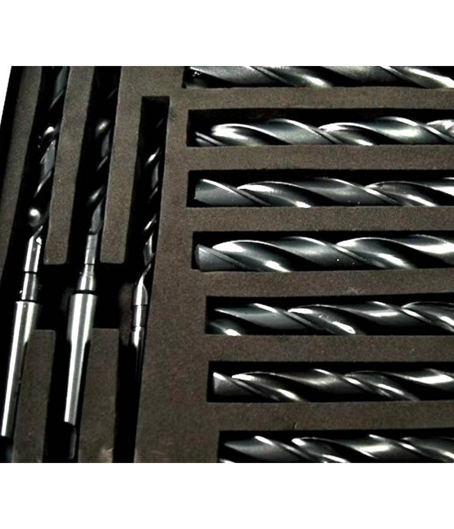 Set 10 Punte Elicoidale Da 14 A 23 Mm Frese Ferro Legno Per Trapano In Valigetta         