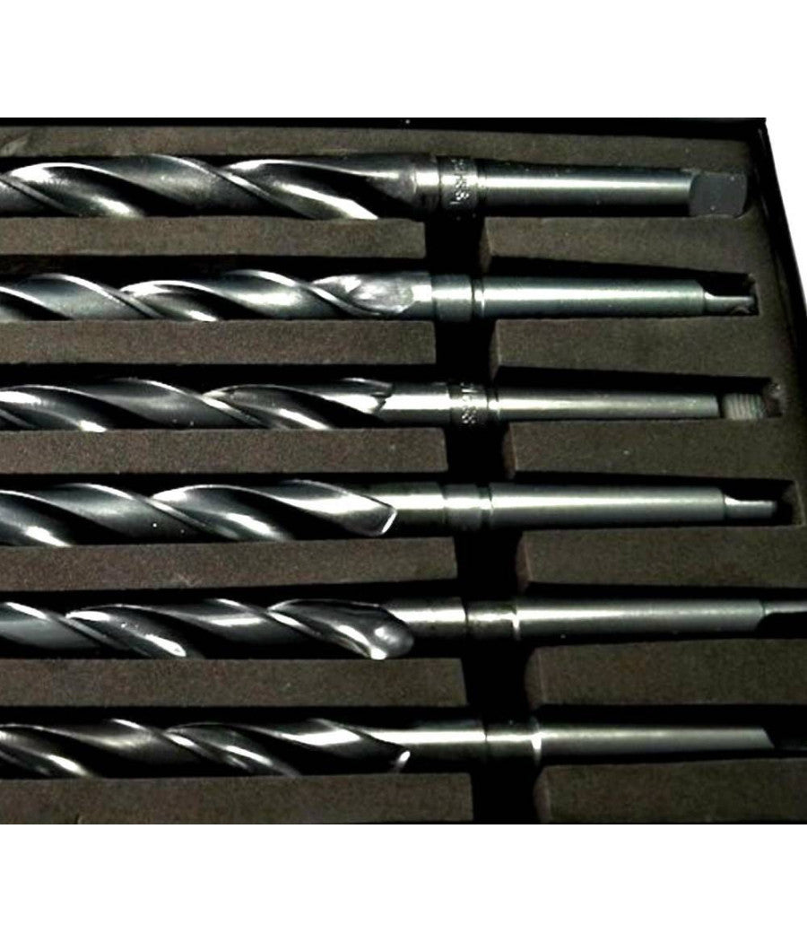 Set 10 Punte Elicoidale Da 14 A 23 Mm Frese Ferro Legno Per Trapano In Valigetta         