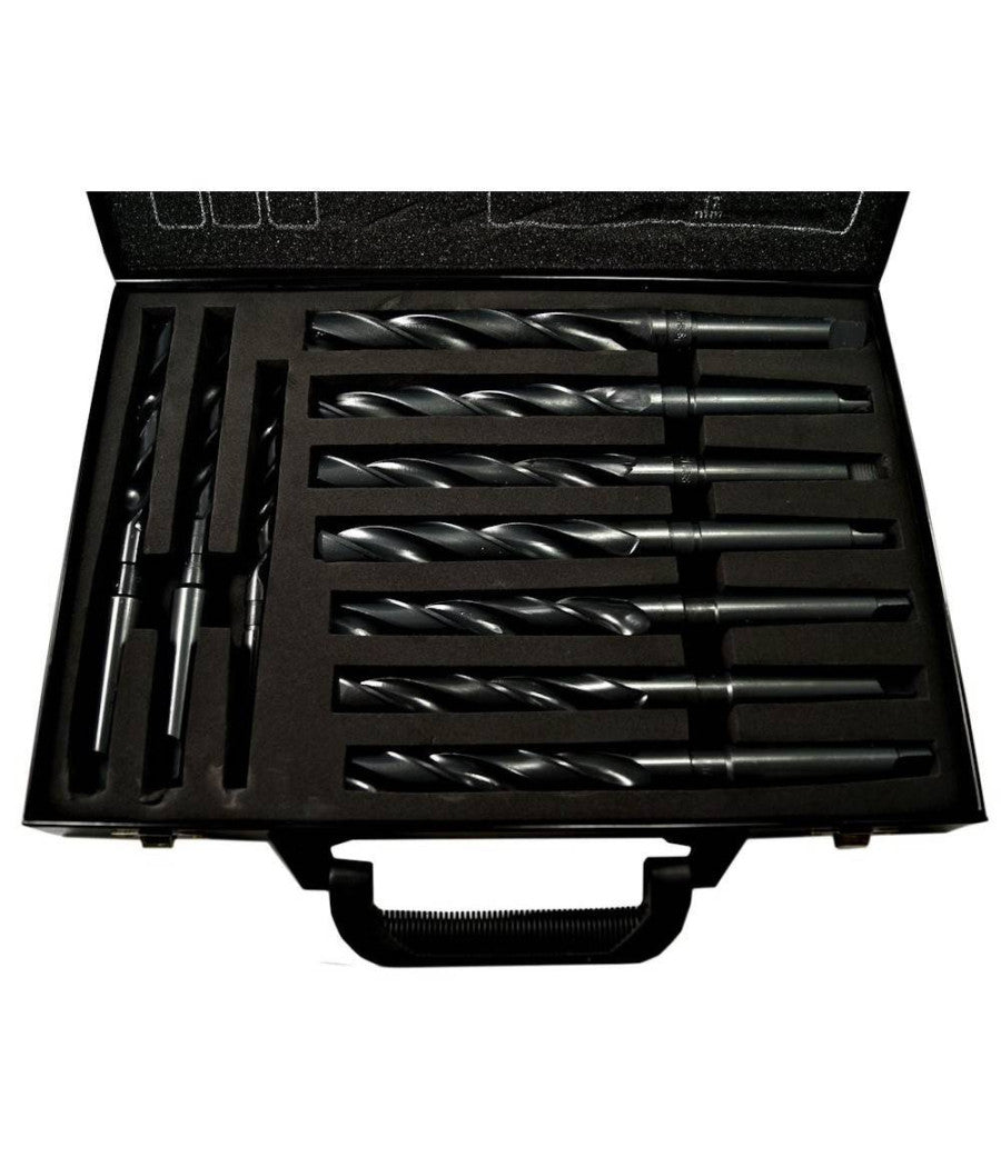 Set 10 Punte Elicoidale Da 14 A 23 Mm Frese Ferro Legno Per Trapano In Valigetta         