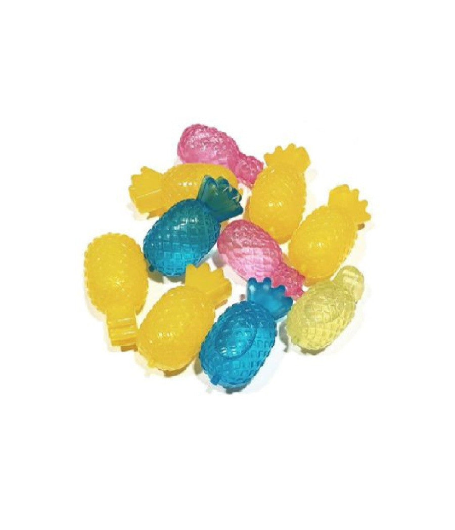 Set 10 Pz Cubetti Ghiaccio Riutilizzabili Colorati Freezer Cocktail Forma Ananas         