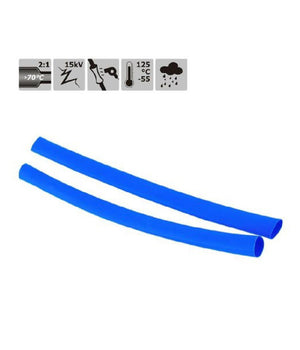 Set 10 Pz Guaine Termorestringenti Termoretrattili Blu 3 X 120 Mm Per Cavi 57077         