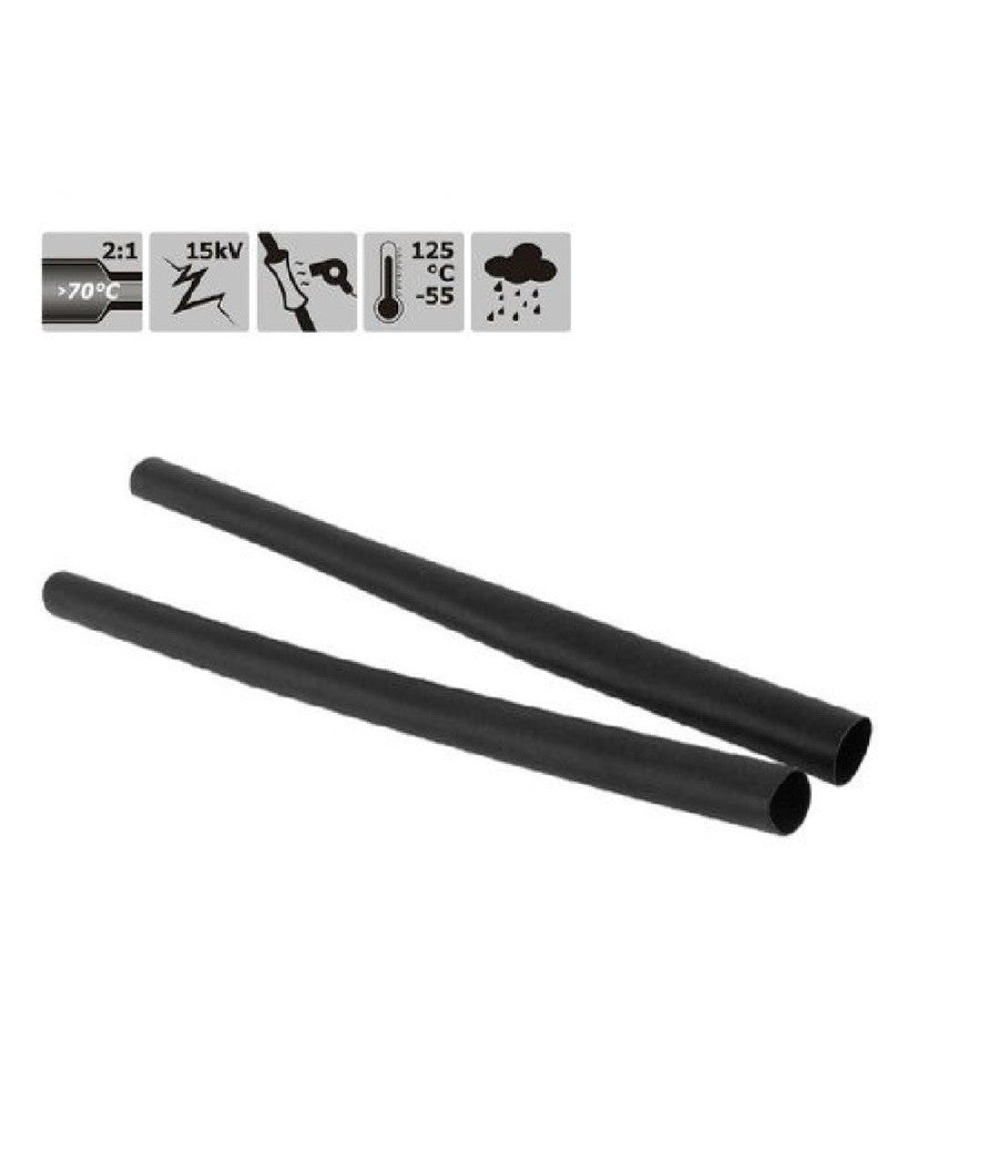 Set 10 Pz Guaine Termorestringenti Tubi Termoretrattili Neri 10x120mm Cavi 57065         
