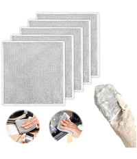 Set 10 Pz Panni In Filo Metallico Antigraffio Per Pulire Piatti Lavelli Multiuso         