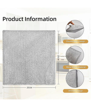 Set 10 Pz Panni In Filo Metallico Antigraffio Per Pulire Piatti Lavelli Multiuso         